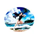 ocean surf tattoo design idea