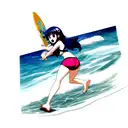 ocean surf tattoo design idea