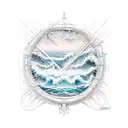 ocean surf tattoo design idea