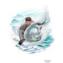 ocean surf tattoo design idea