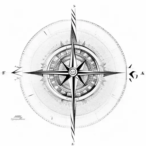 compass, steampunk, cyber, rose tattoo design idea