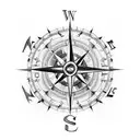 compass, steampunk, cyber, rose tattoo design idea
