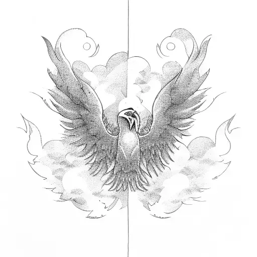 island lonely phoenix brokenwings  tattoo design idea