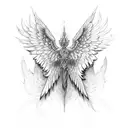 broken wings tattoo design idea