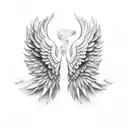 broken wings tattoo design idea