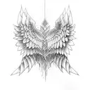 broken wings tattoo design idea