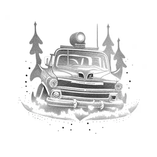 rave truck pirate tattoo design idea