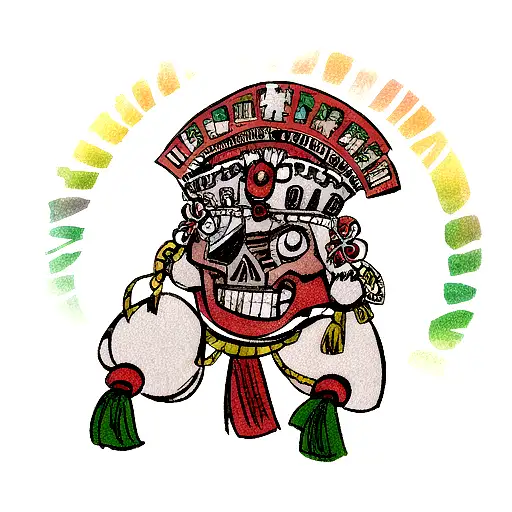 aztec skull tattoo design idea