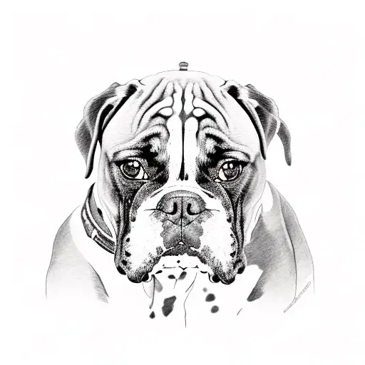 boxer dog tattoo design idea