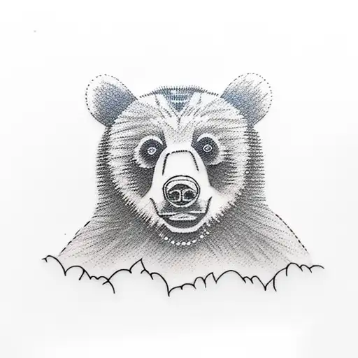 bear cub tattoo design idea