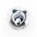 bear cub tattoo design idea