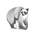 mama bear  and cub tattoo design idea