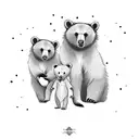 mama bear  and cub tattoo design idea