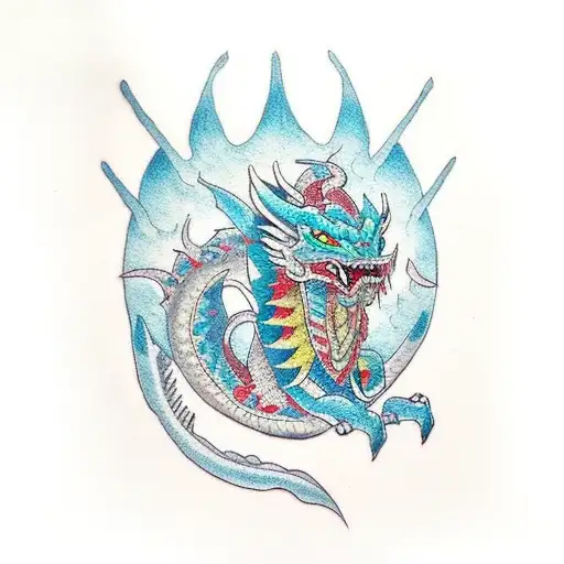 zelda dragon and Demon dragon  tattoo design idea