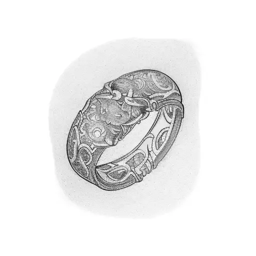 forearm band representing marriage and family tattoo design idea