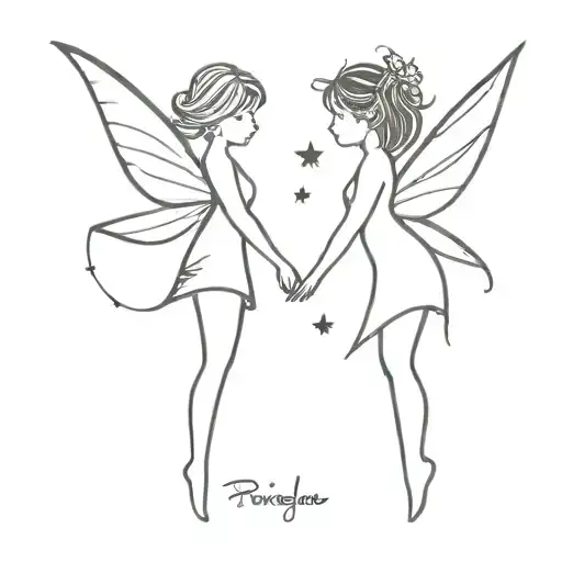 matching tattoo for best friends fairy  tattoo design idea