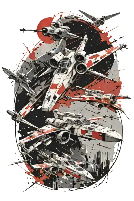 star wars x wing tattoo design idea