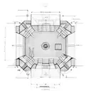 A realistic blueprint of a boxing ring, showcasing the precise measurements and design elements tattoo design idea