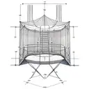 A realistic blueprint of a boxing ring, showcasing the precise measurements and design elements tattoo design idea