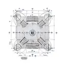 A realistic blueprint of a boxing ring, showcasing the precise measurements and design elements tattoo design idea