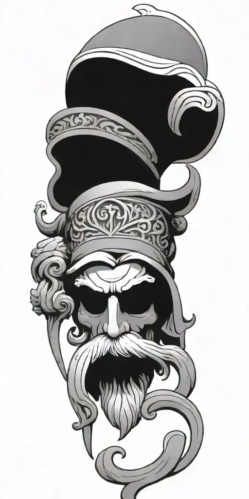 Greek mythology / Greek Orthodox Church symbols incorporated into the design, with added smoke tattoo design idea