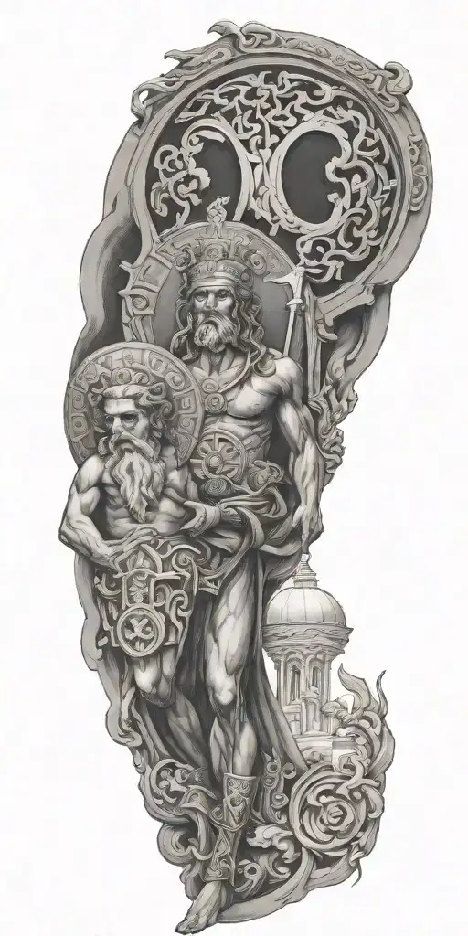 Greek mythology / Greek orthodox church tattoo design idea