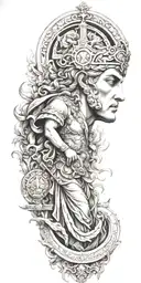 Greek mythology / Greek orthodox church tattoo design idea
