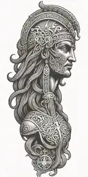 Greek mythology / Greek Orthodox Church symbols incorporated into the design, with added smoke tattoo design idea