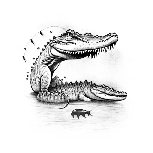 daddys girl fishing gator rip tattoo design idea