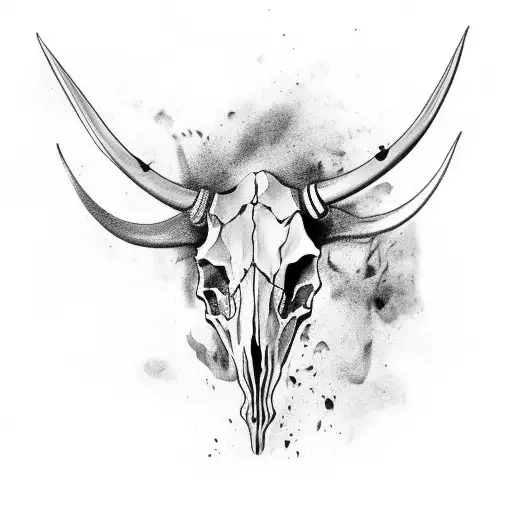 Bull Skull taurus  tattoo design idea