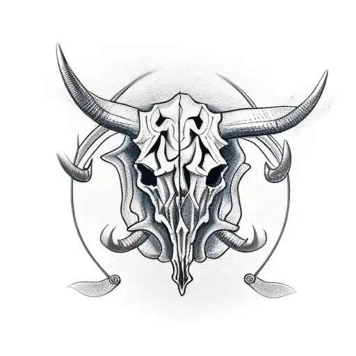 Bull Skull taurus  tattoo design idea
