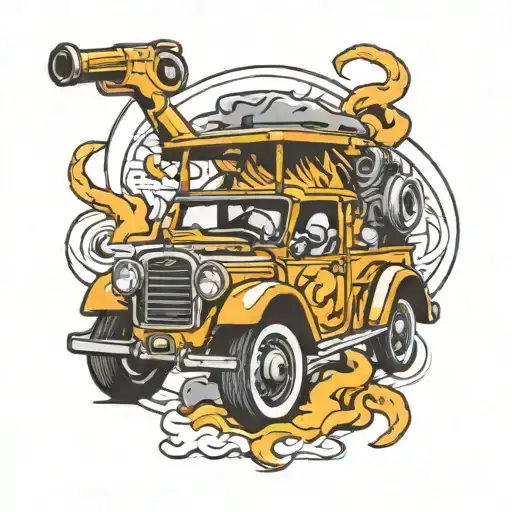 car cleaning bold lines tattoo design idea