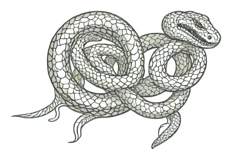 Wrap Snake, Ouroboros Style, Wrist tattoo design idea