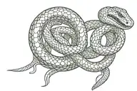Wrap Snake, Ouroboros Style, Wrist tattoo design idea