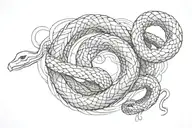 Wrap Snake, Ouroboros Style, Wrist tattoo design idea