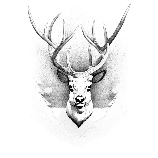 six antler elk with american football, basketball and voleyball stock un the antler tattoo design idea