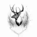 elk with american football, basketball and voleyball stock un the antler tattoo design idea