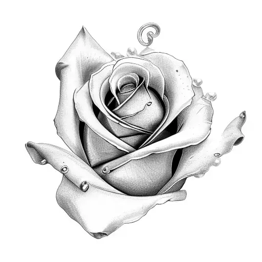 2 roses and 2 pearls tattoo design idea