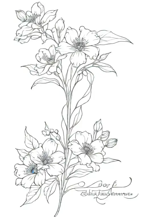 Bouquet witj birthflowers. March , March  September, December  tattoo design idea