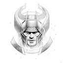 thor con casco y martillo  tattoo design idea