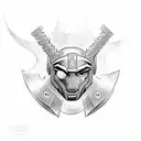 thor con casco y martillo  tattoo design idea