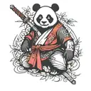 Panda Samurai tattoo design idea