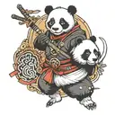 Panda Samurai tattoo design idea