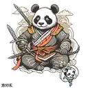 Panda Samurai tattoo design idea