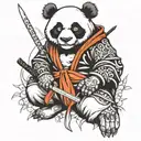 Panda Samurai tattoo design idea