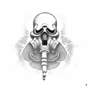 Grim Reaper Gas mask tattoo design idea