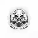 Grim Reaper Gas mask tattoo design idea