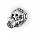 Grim Reaper Gas mask tattoo design idea