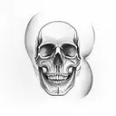 Face half skull tattoo design idea