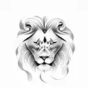 Create a dotwork tattoo featuring a majestic lion in a Greek mythology-inspired scene. tattoo design idea